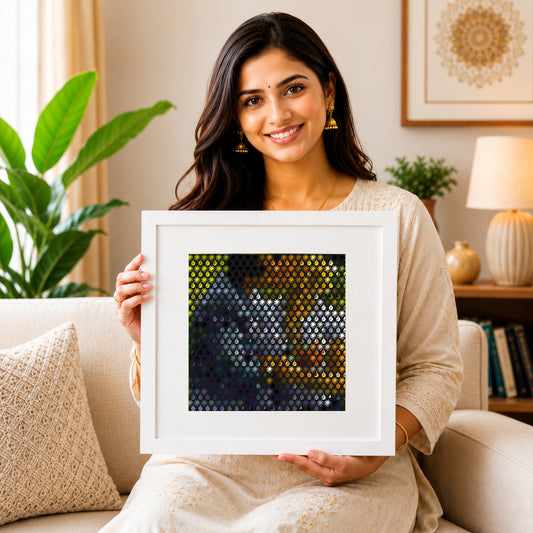 Aesthetic desk background art print for home office setup