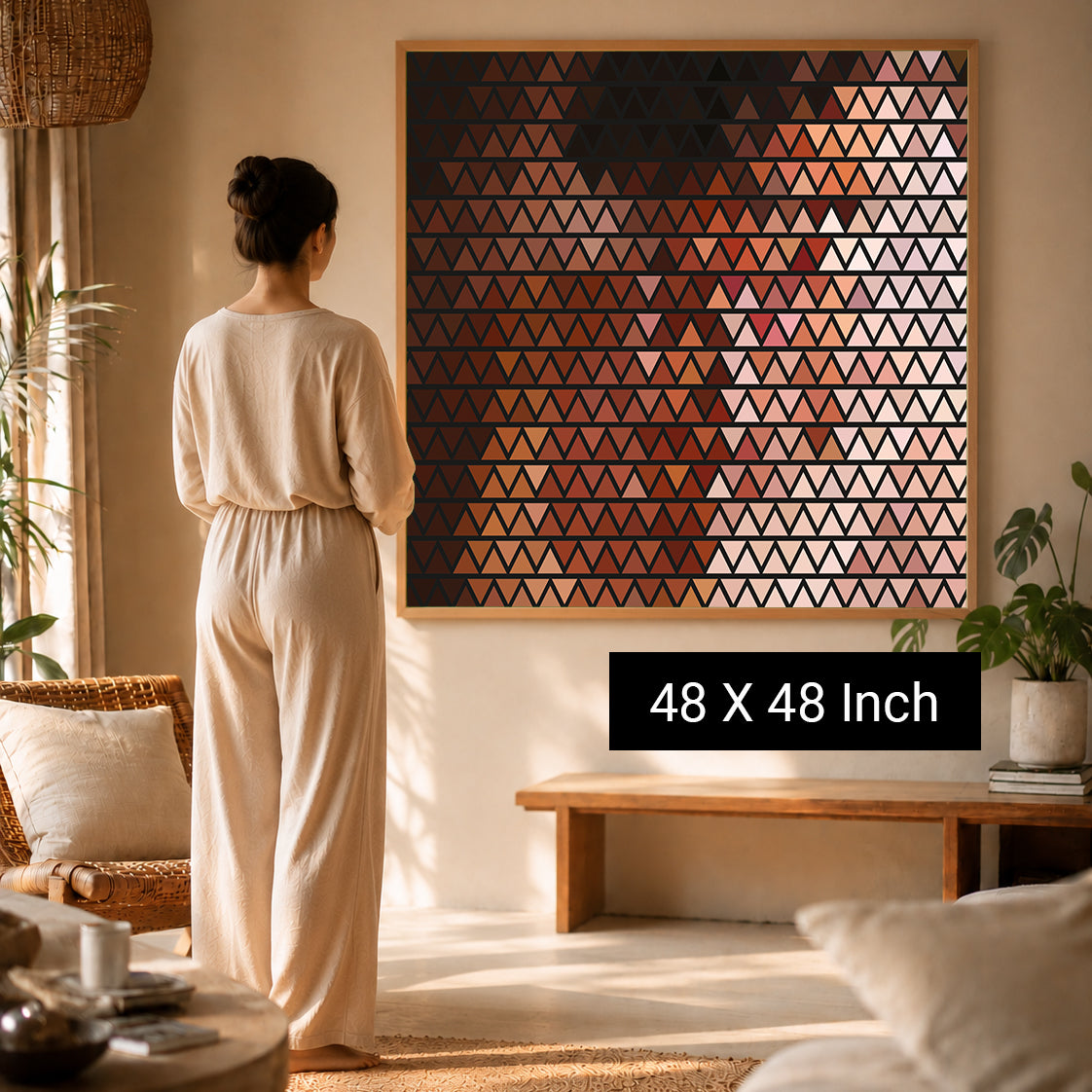 Biophilic design wall poster incorporating natural visual forms