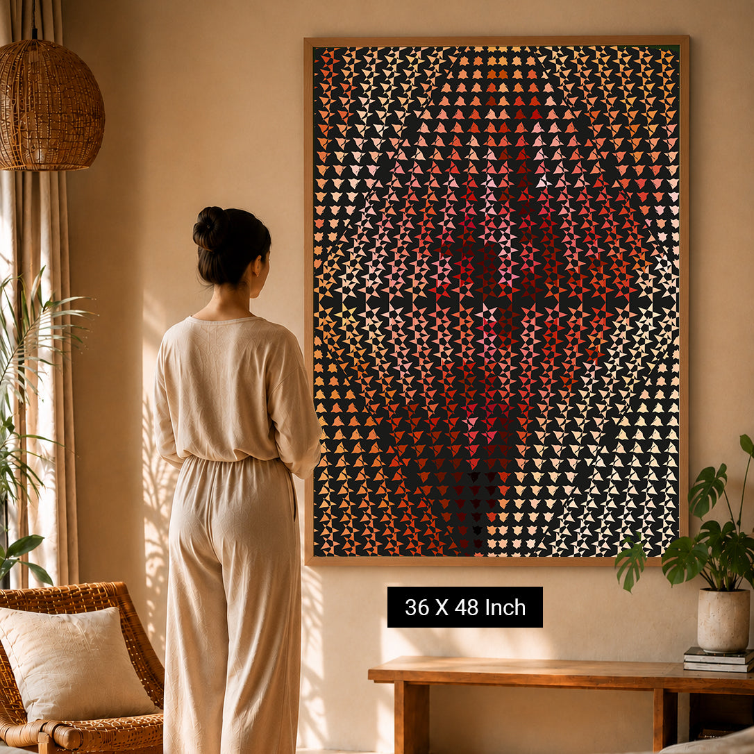 Biophilic river stone abstraction print for peaceful homes