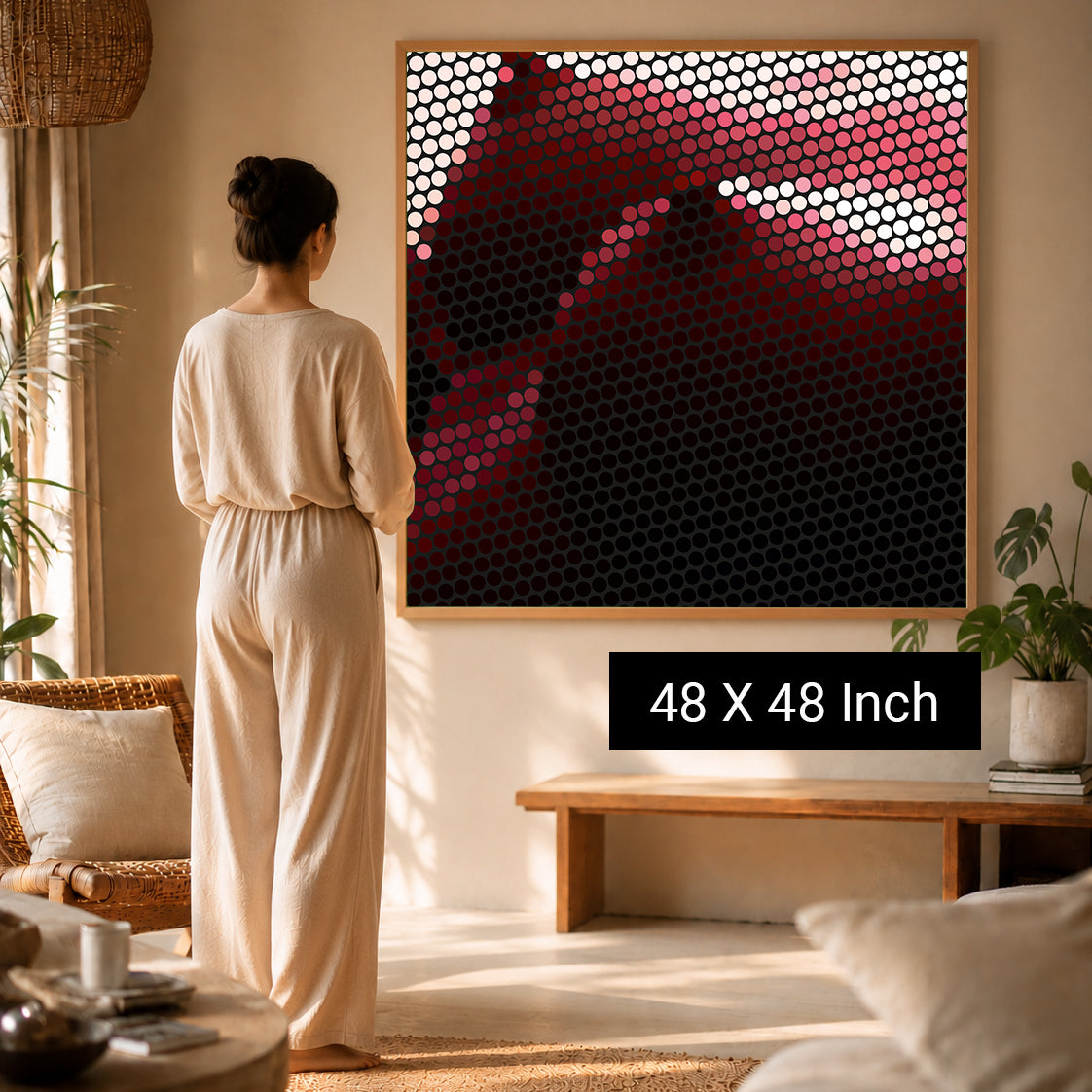 Calm interior design wall print utilizing color psychology