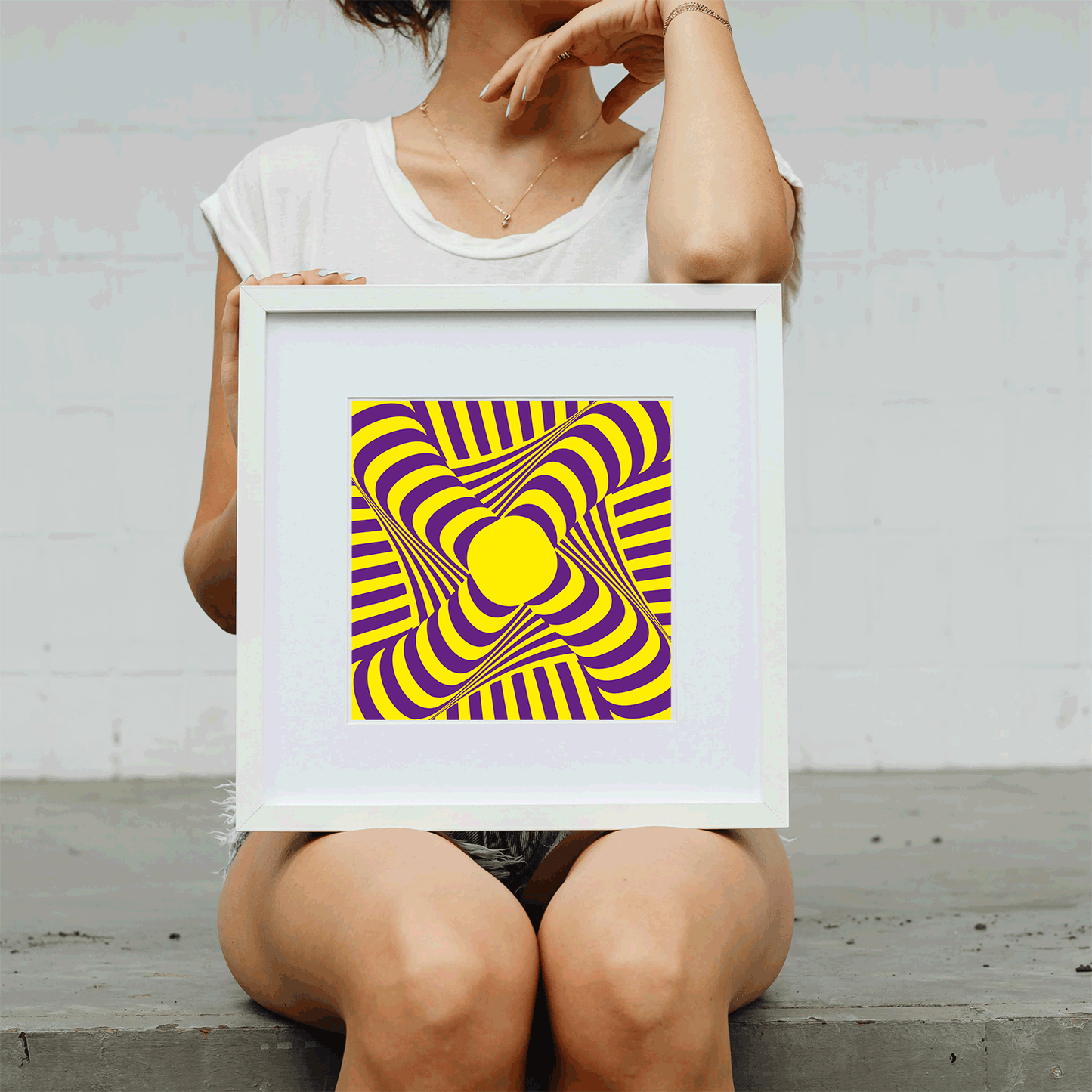 Calming illusion poster designed to slow down eye movement