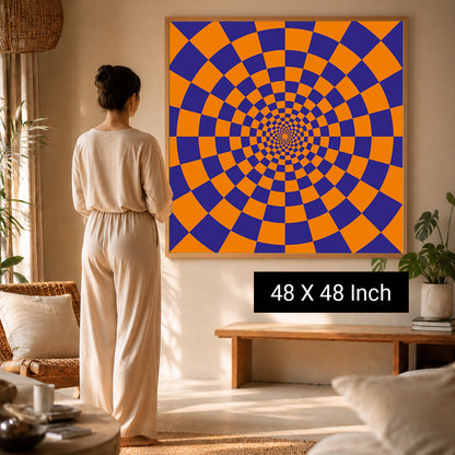 Custom framed biophilic canvas print for luxury wellness estates