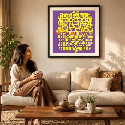 Delicate floral abstract canvas print for guided meditation rooms