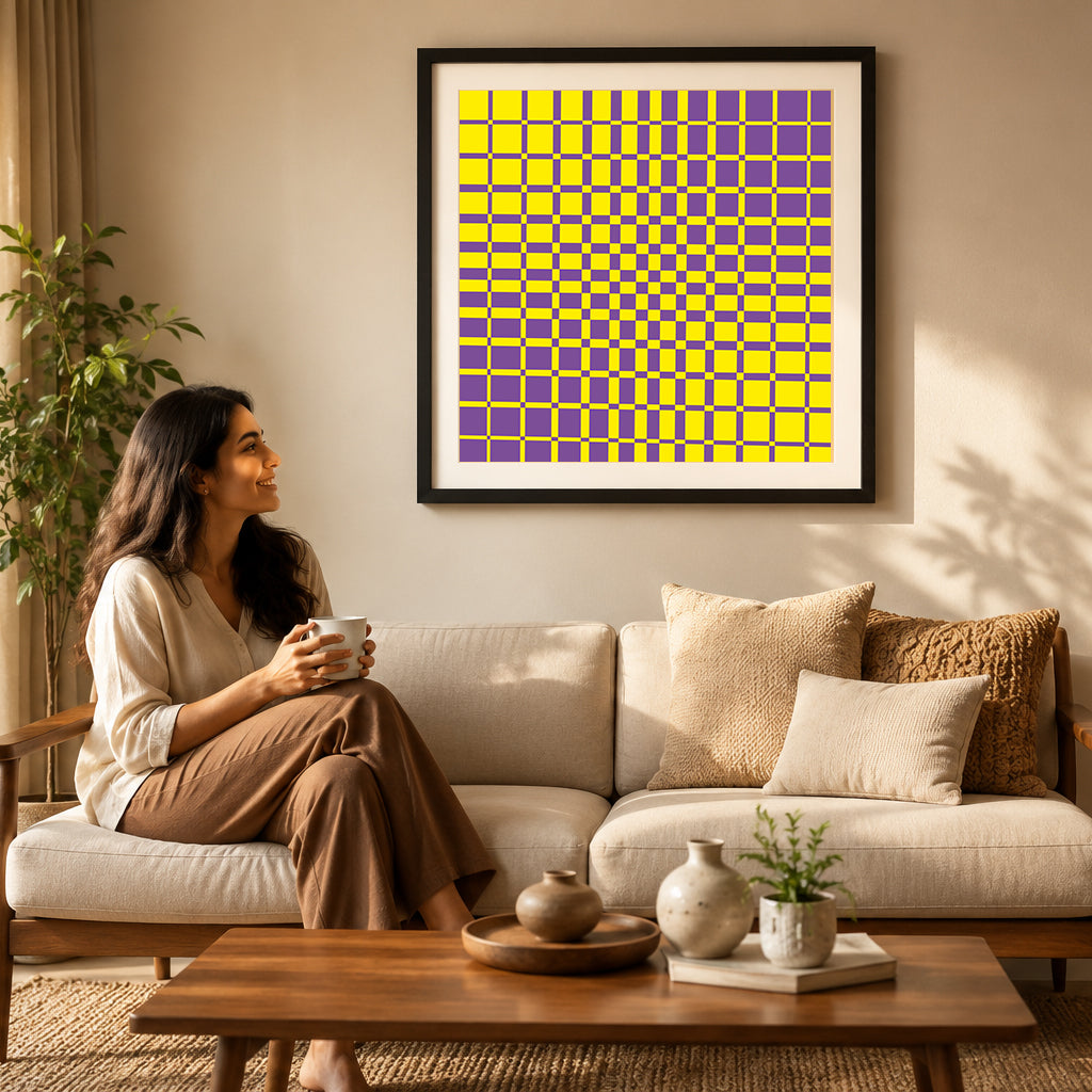 Delicate geometric symmetry poster for quiet concentration