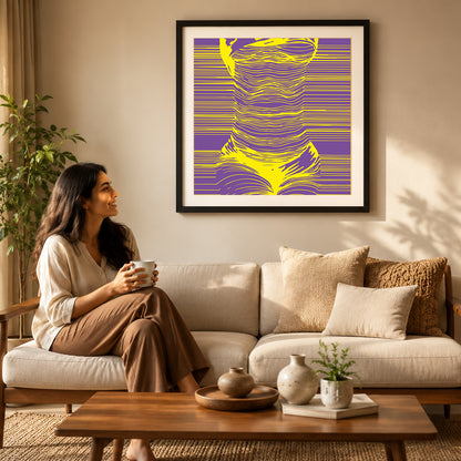 Delicate symmetrical lines print for guided visual meditation