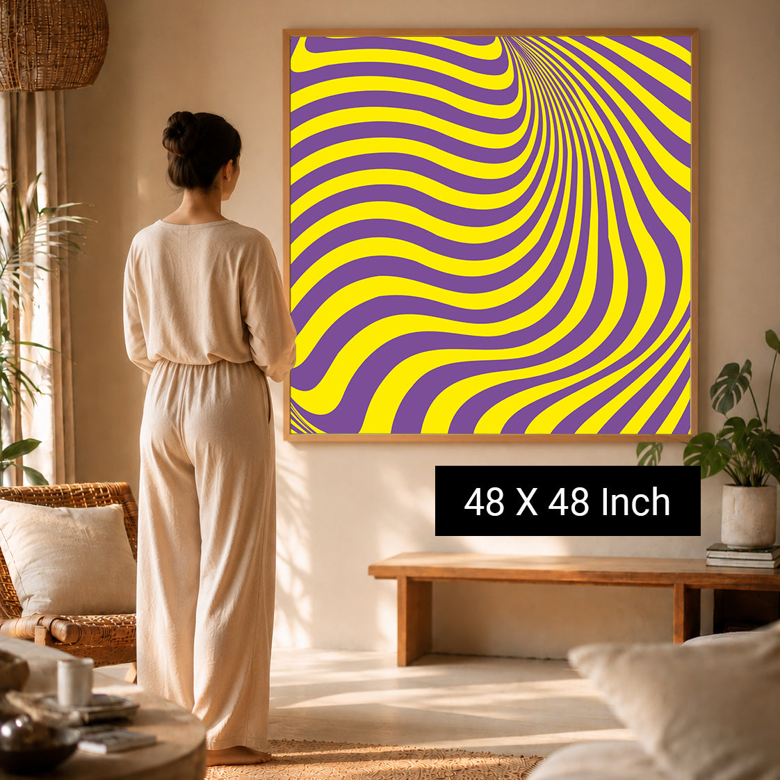Premium colorful dot pattern canvas print for artistic contemporary homes
