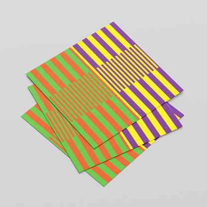 Dynamic geometric illusion canvas with soft color palette