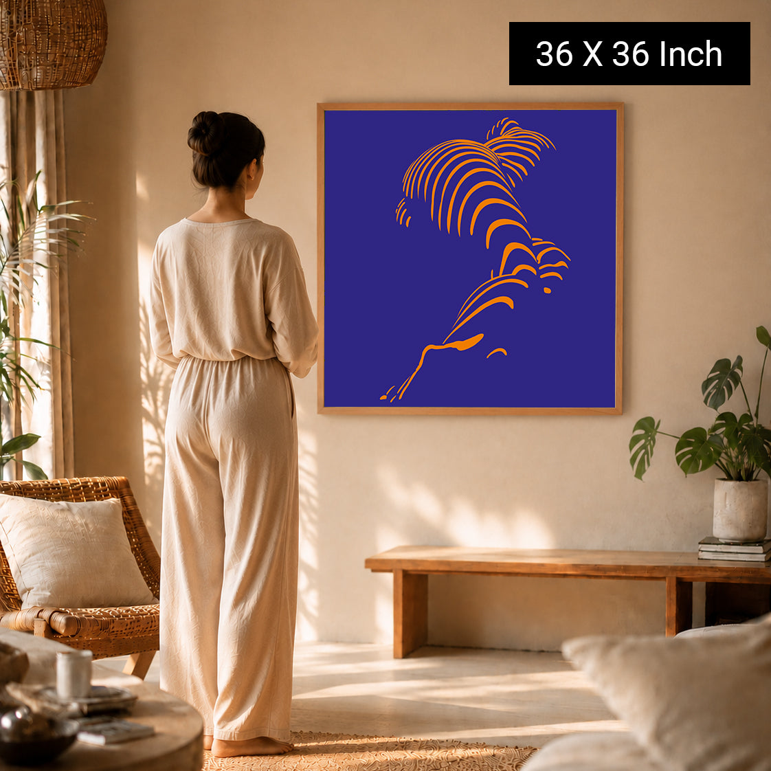 Elegant neutral abstract art print for contemporary home interiors