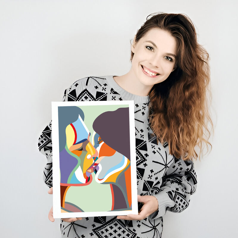 Flowing kinetic geometry poster for modern aesthetic walls