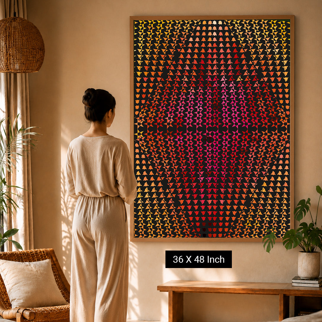 Gentle duotone wave print for neurodivergent calming spaces
