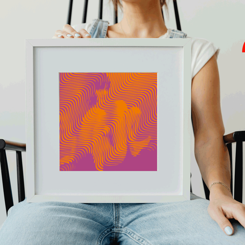 Gentle flowing pattern artwork for yoga studio waiting areas