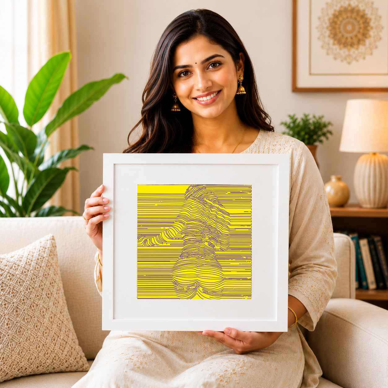 Gentle ripple illusion art for calming atmospheres.