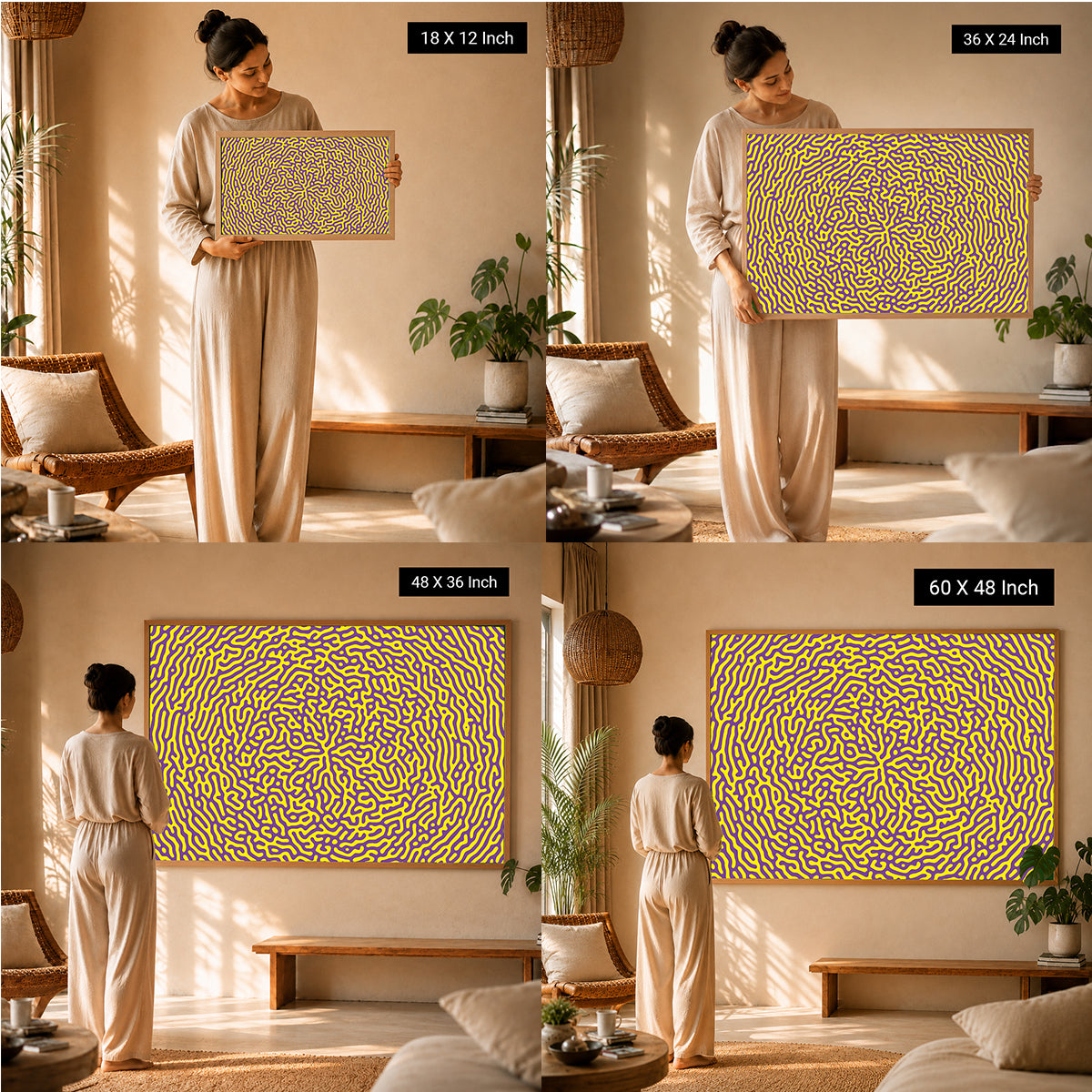 Gentle sunset aura gradient poster for restful bedroom setup
