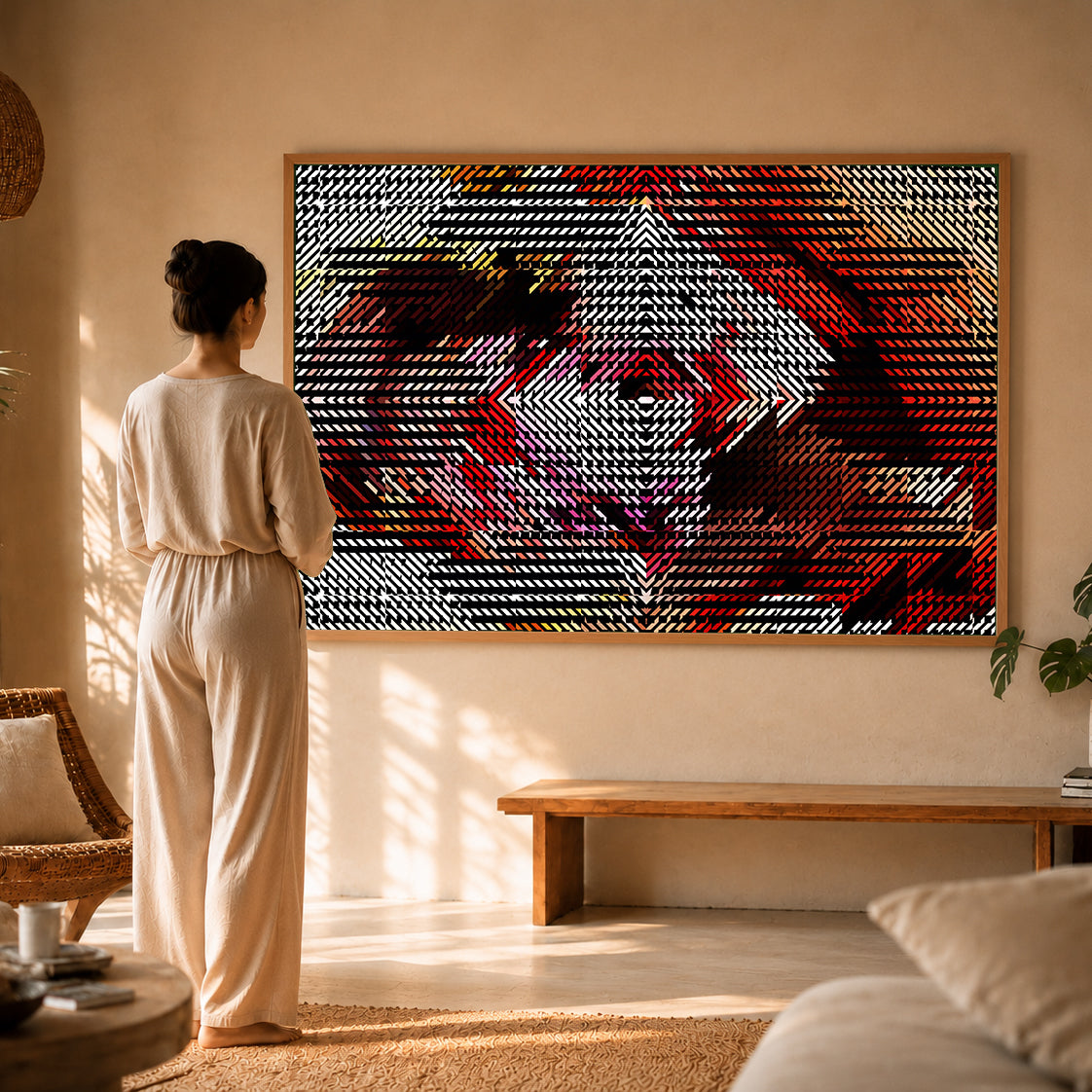 Gentle visual grounding canvas print for rapid sensory reset