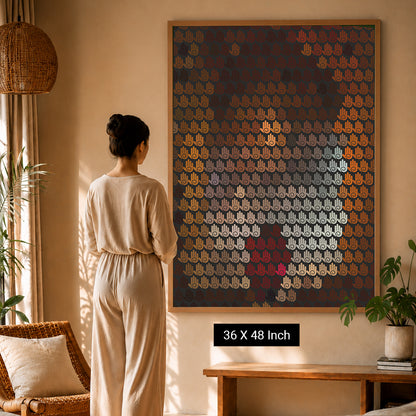 High-focus geometric print designed for corporate wellness rooms
