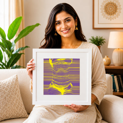 Abstract geometric illusion art print for contemporary home interiors