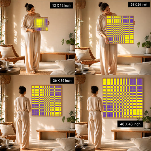 Luxury contemporary illusion artwork for sophisticated living room interiors