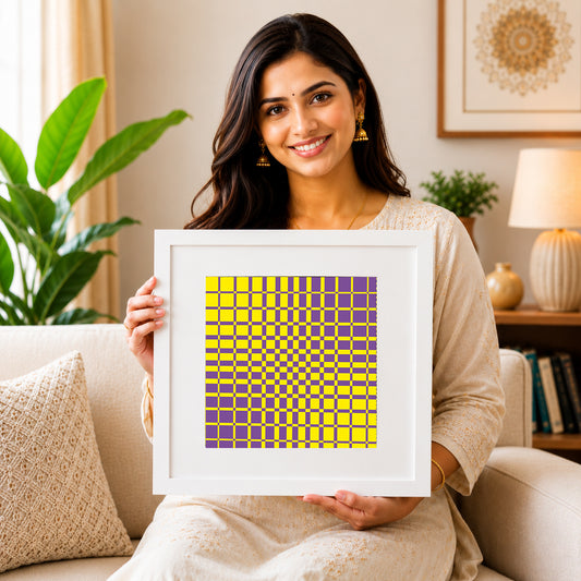 Premium abstract illusion print for contemporary gallery style interiors