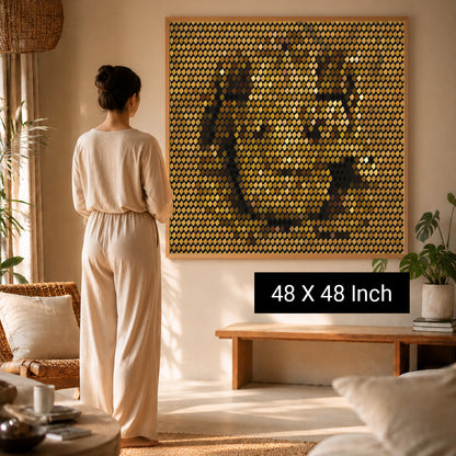 Large calm abstract print for master bedroom focal wall