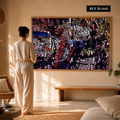 Large statement framed therapeutic art print for luxury interiors