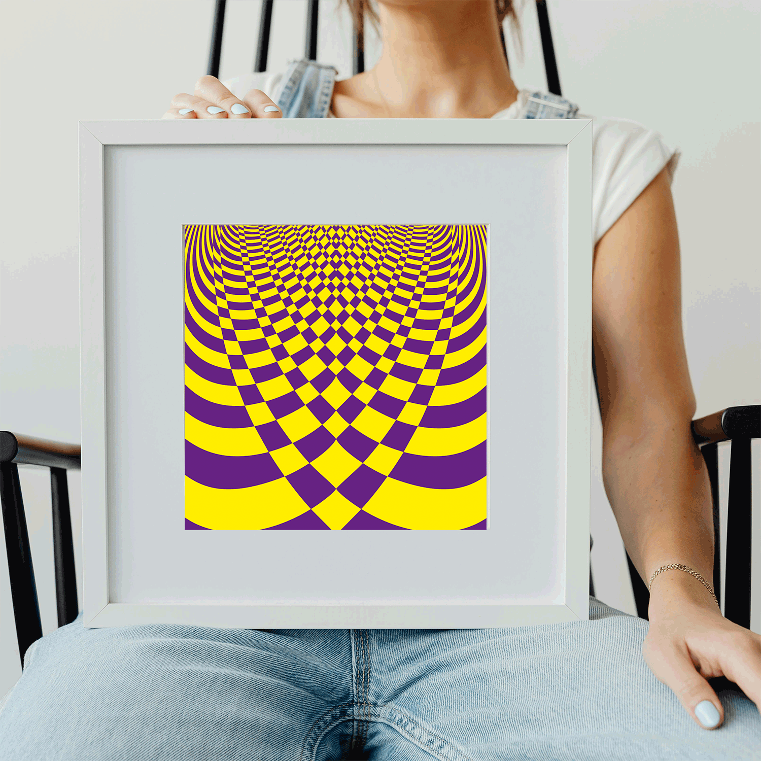 Mindful optical illusion canvas art for calm distraction