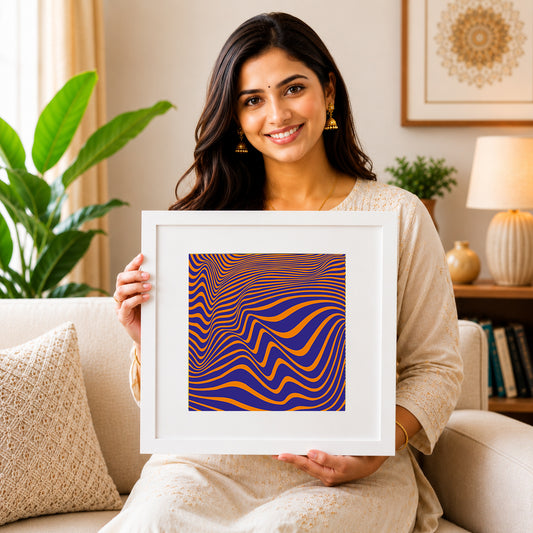 Minimal color-block therapeutic art for small clinics.