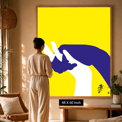 Minimalist black frame canvas art for Japandi interior decor
