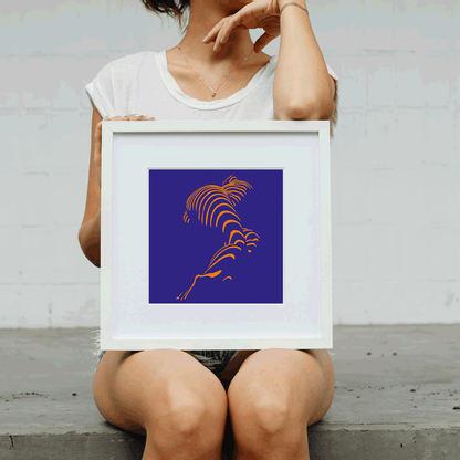 Minimalist coastal aesthetic art print for serene living room