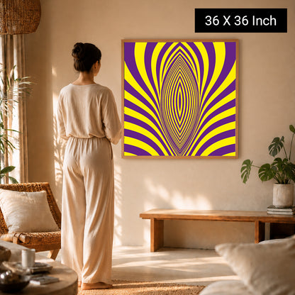 Minimalist line illusion wall print creating depth and movement
