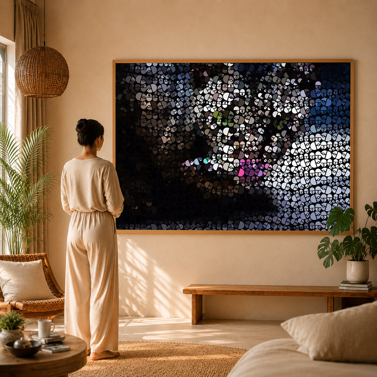 Minimalist office lobby canvas print creating a welcoming calm