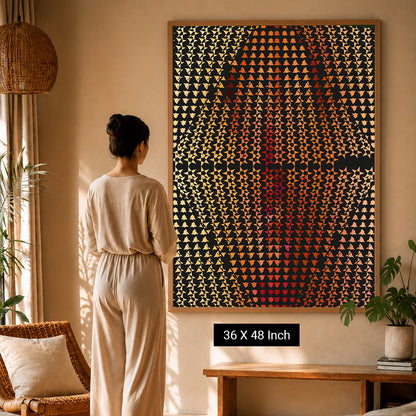 Minimalist organic ribbon Japandi canvas print for visual flow