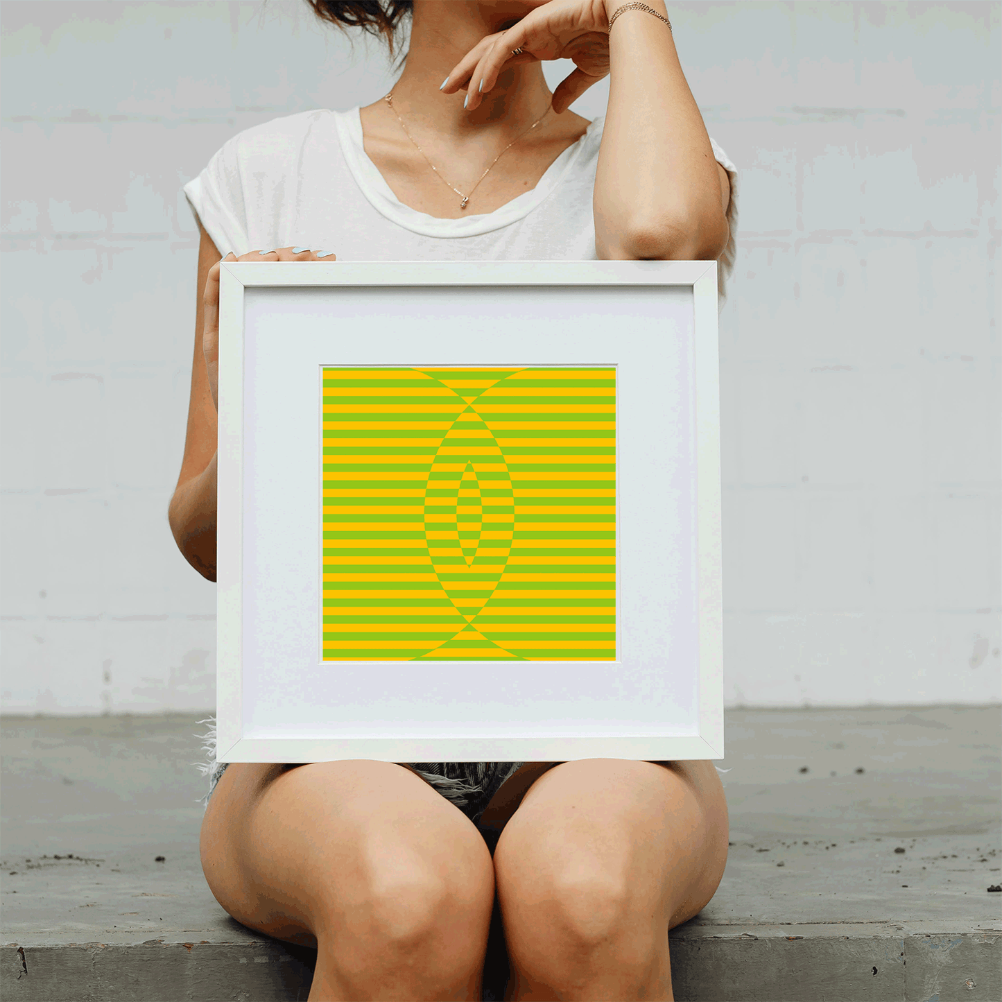 Minimalist perspective illusion poster for contemporary interiors