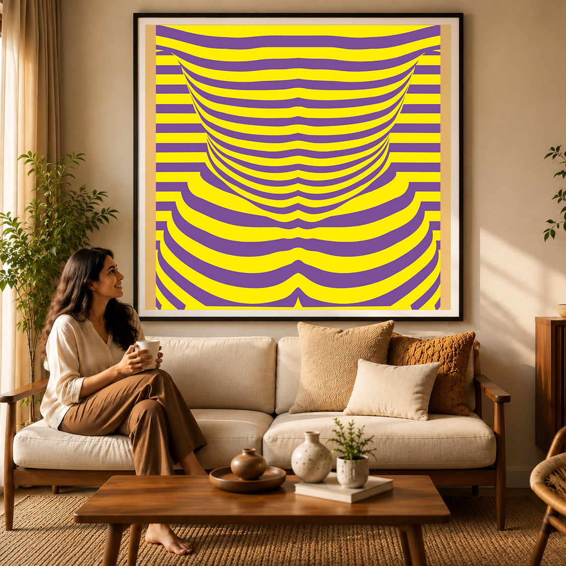 Minimalist symmetrical circles canvas print for balance and wholeness
