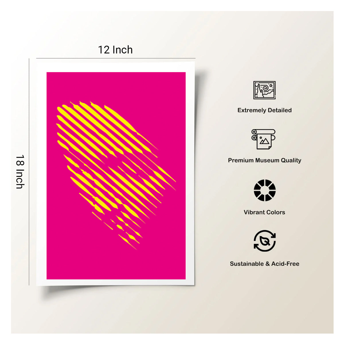 Minimalist wave art print for executive office stress relief