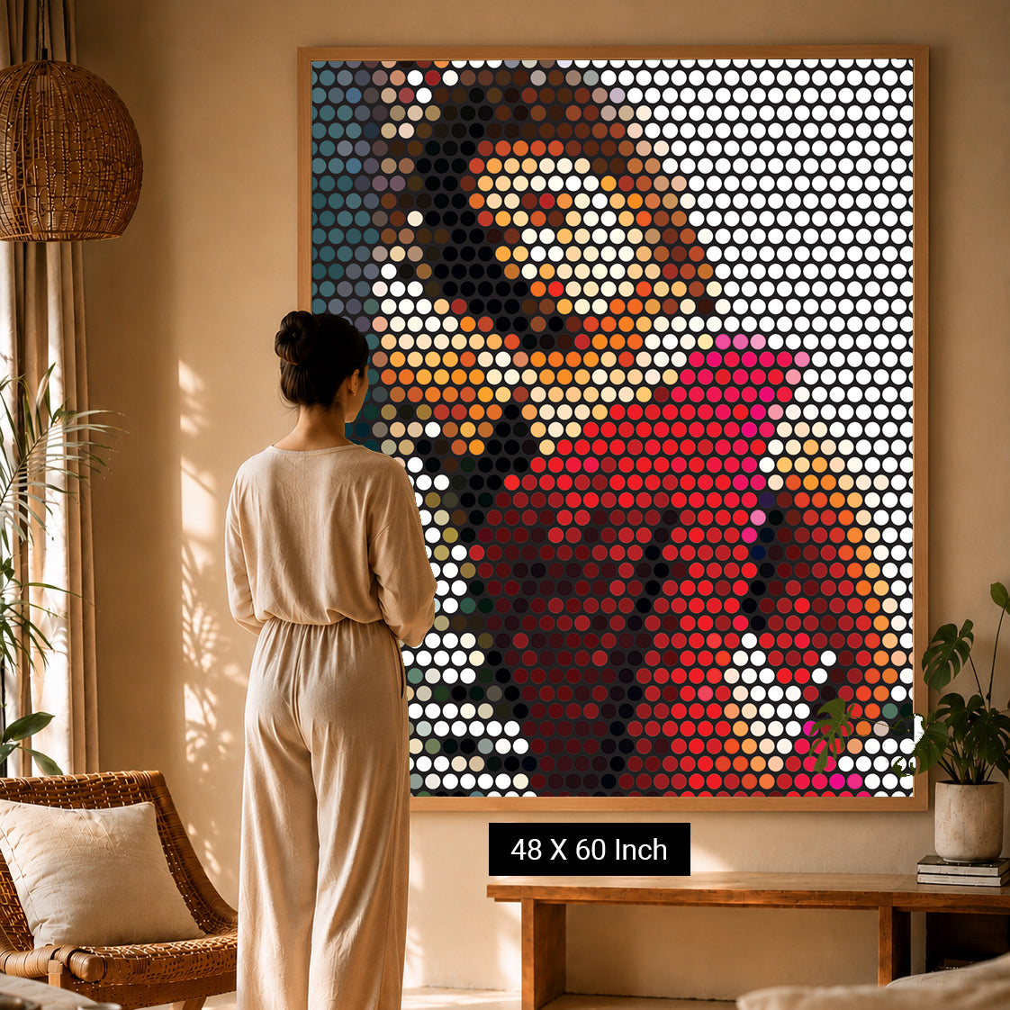 Modern floating frame canvas poster for luxury residence
