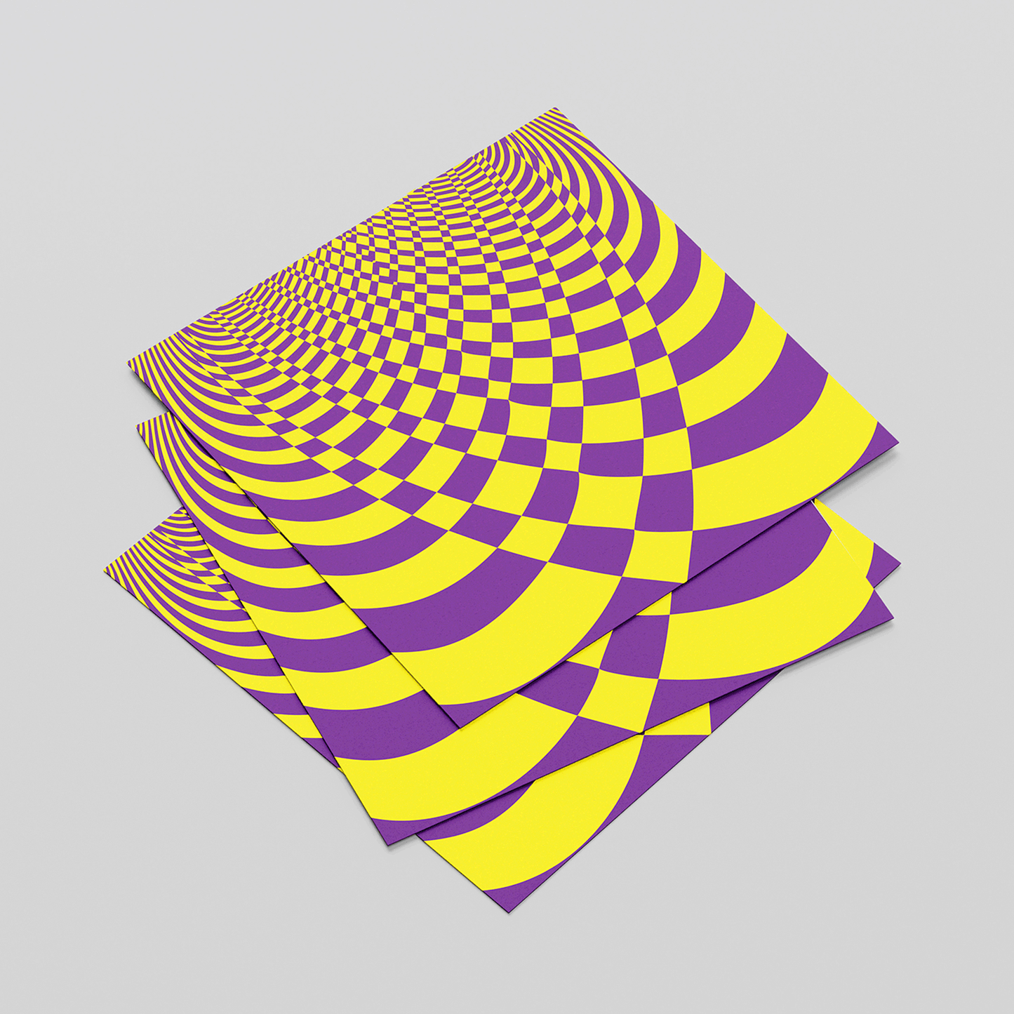 Modern optical art print featuring shifting visual planes