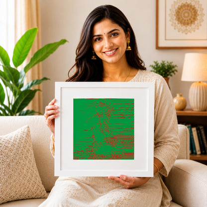 Soft mint therapeutic print to ease stress.