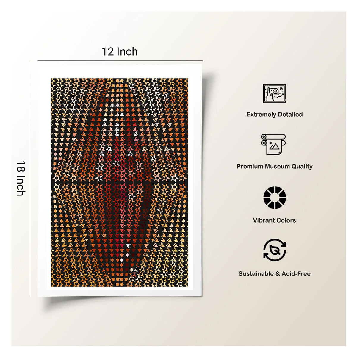 Non-glare matte visual therapy art print for focus and quiet