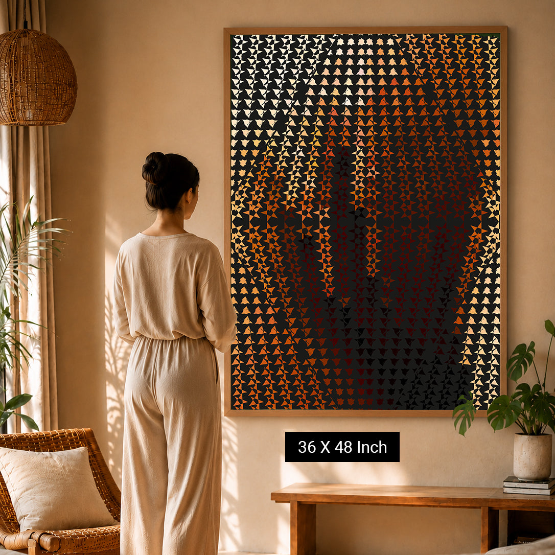 Non-overstimulating abstract canvas print for autism friendly rooms
