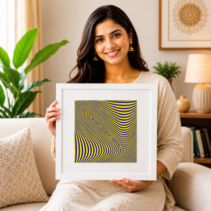Optical illusion spiral art to focus and relax.