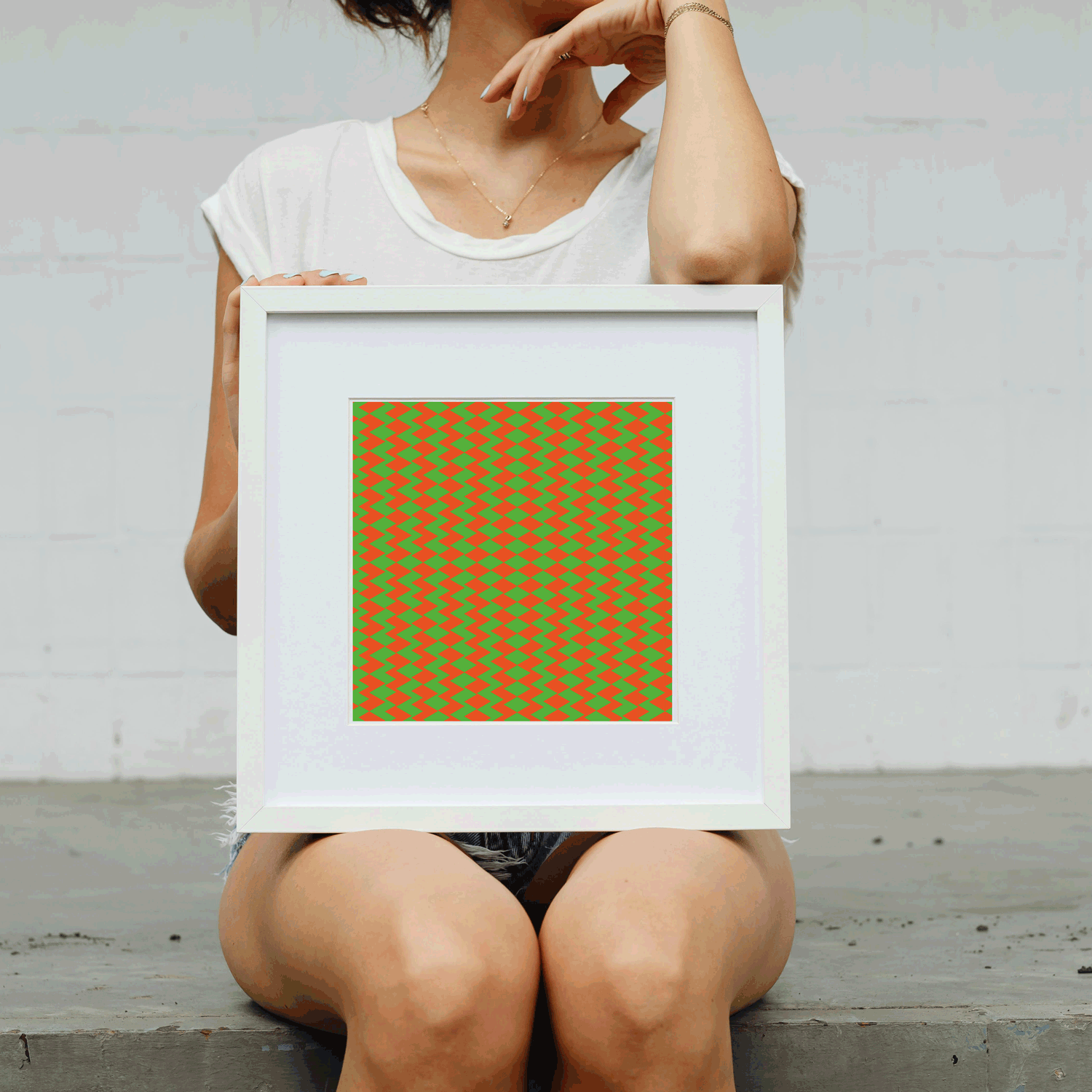 Optical illusion wall hanging designed for mental resetting