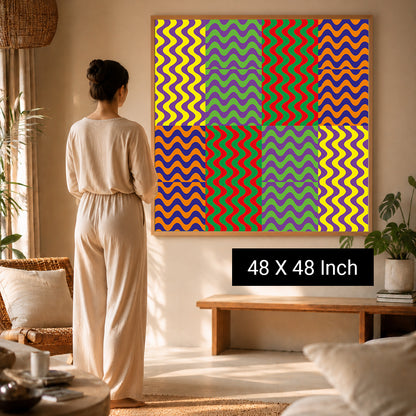 Oversized 36x54 inch optical illusion canvas print for statement rooms
