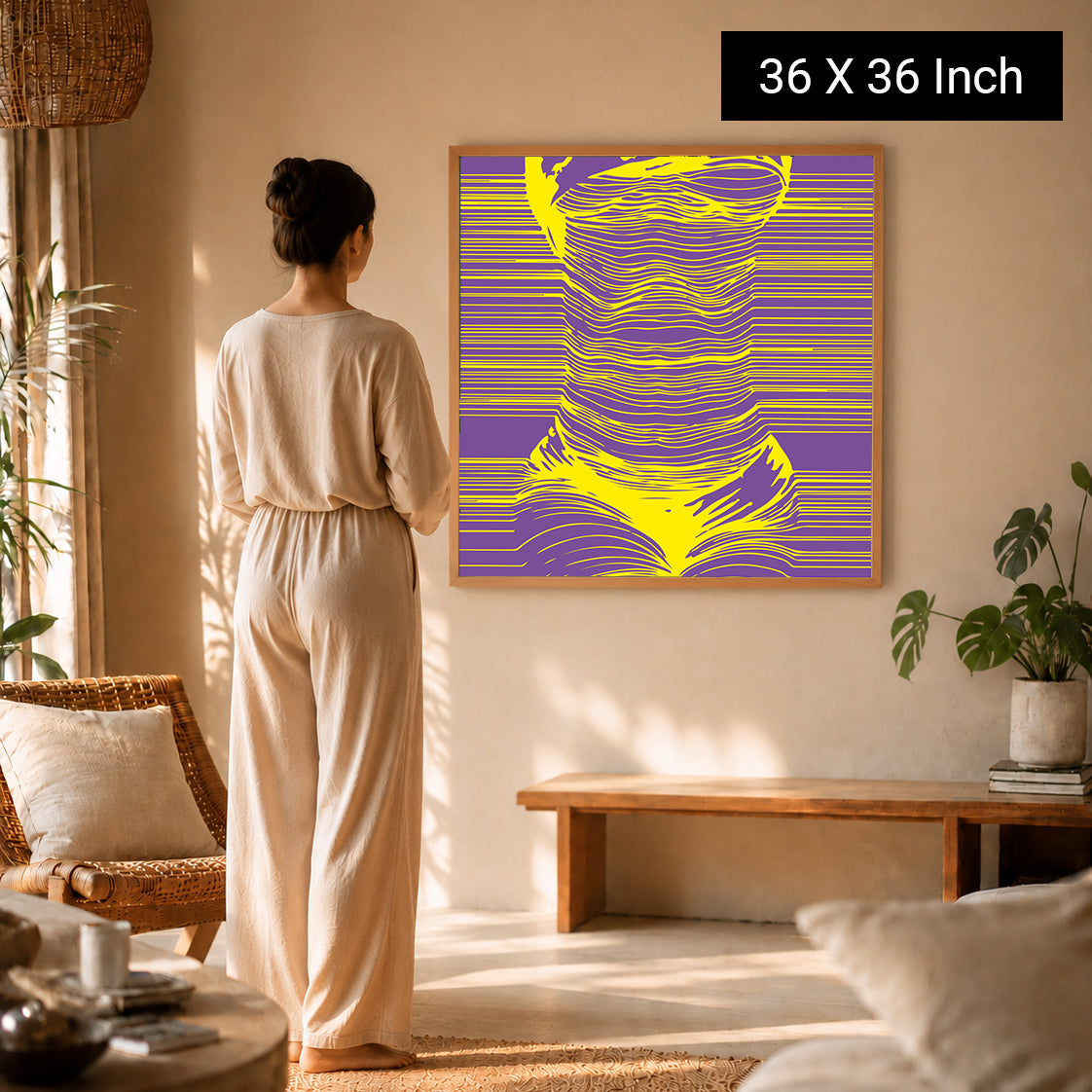 Abstract geometric pattern art print for modern office wall decor
