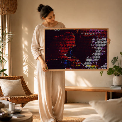 Peaceful night sky canvas print as a visual sleep aid for kids