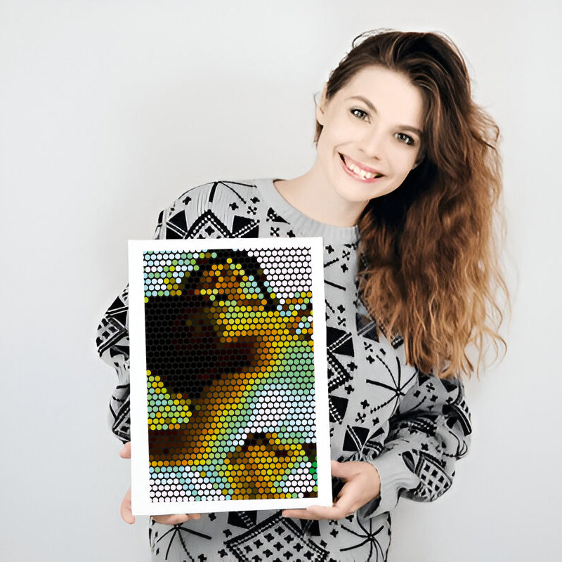 Peaceful prism color therapy art for mindful working and study