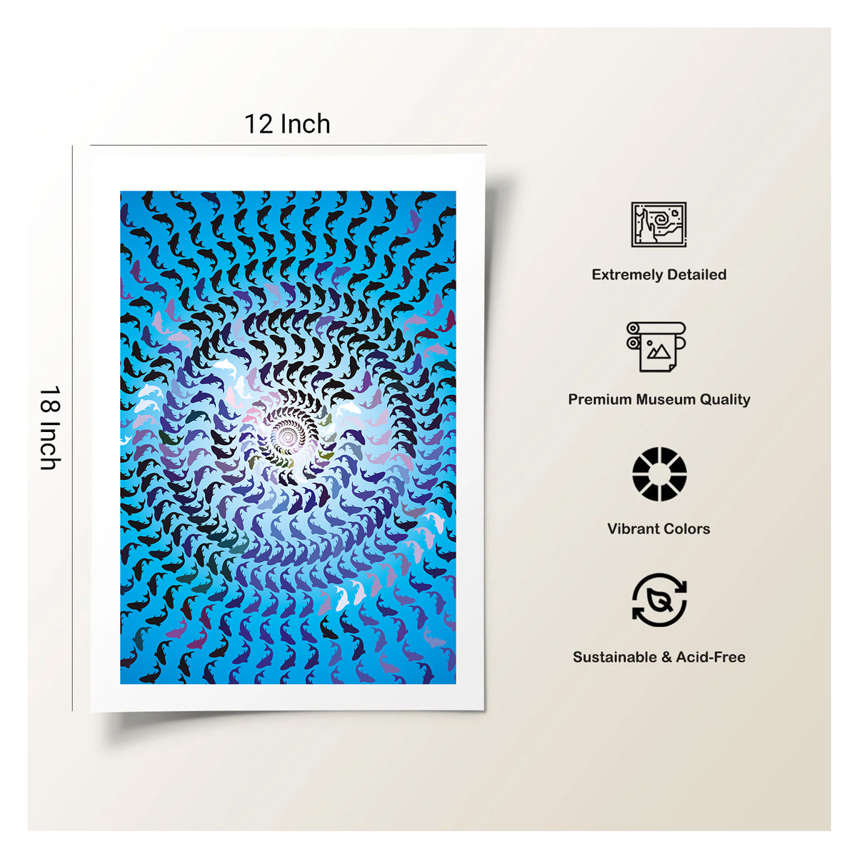 Polyvagal theory inspired canvas print promoting parasympathetic calm