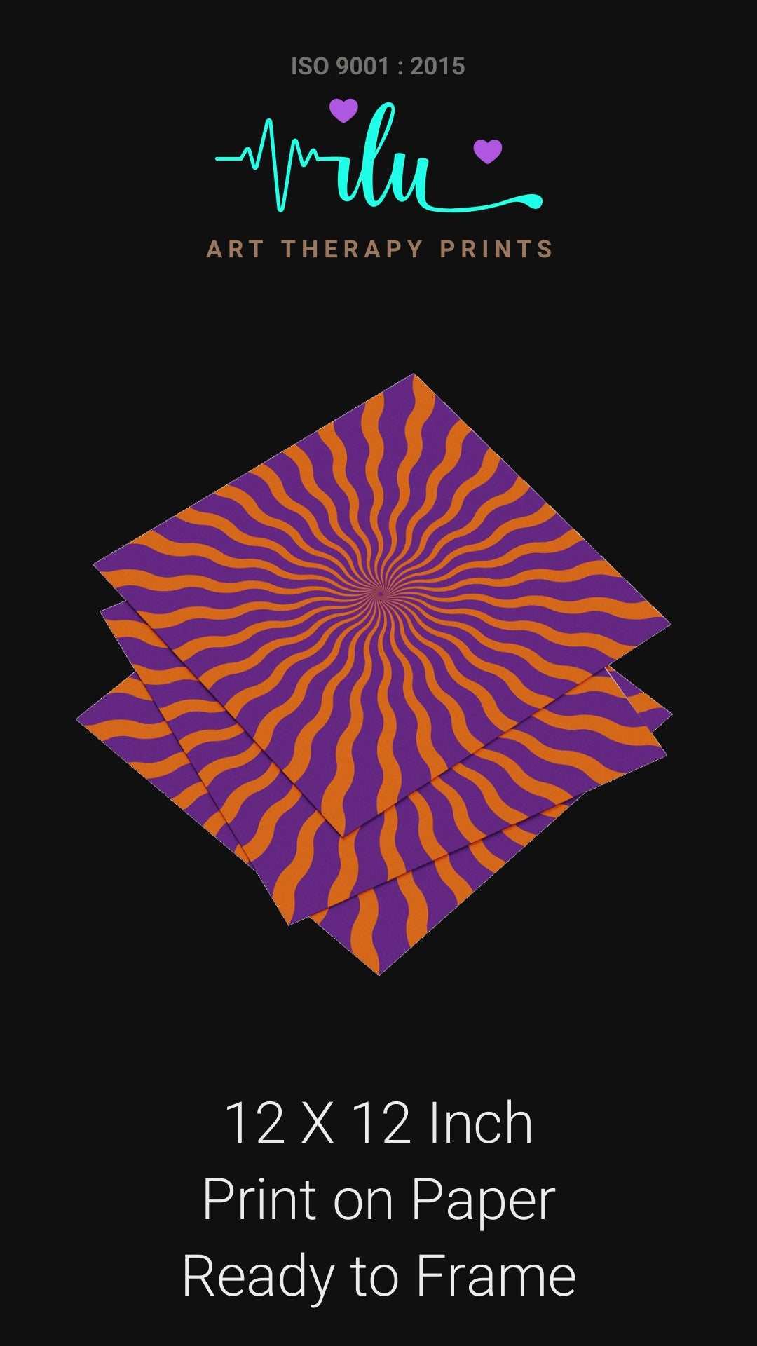 Counselor’s chair facing a soothing radial artwork in muted colors.