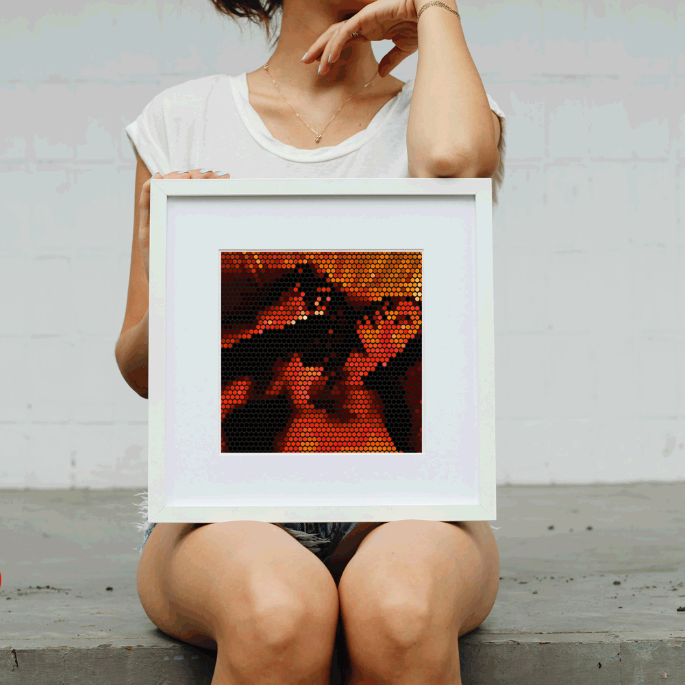 Professional art therapy print for video call backdrop