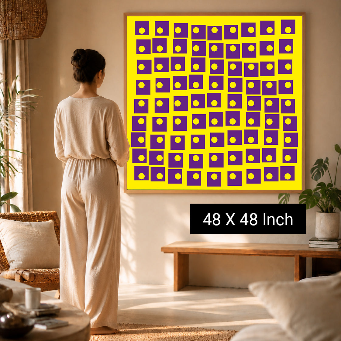 Rhythmic wave optical illusion canvas for focus and calm