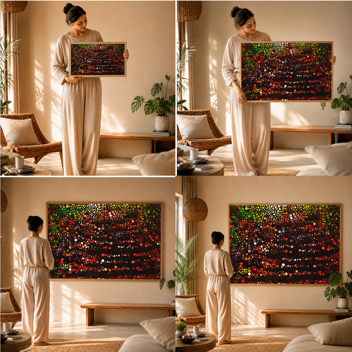 sacred geometry wall painting for positive vibrations and mindful interiors